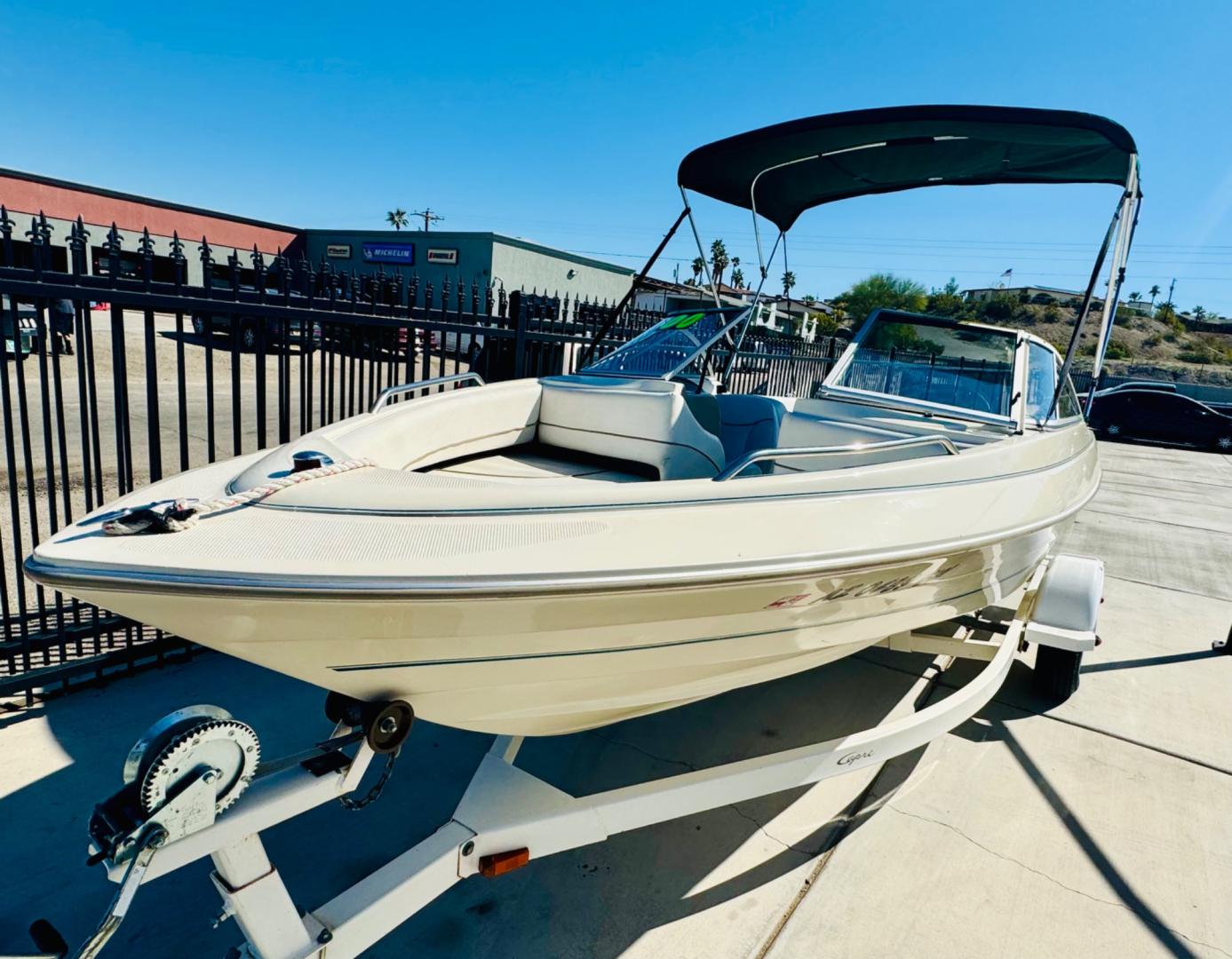 2000 Bayliner Capri 1950 , located at 2190 Hwy 95, Bullhead City, AZ, 86442, (928) 704-0060, 0.000000, 0.000000 - 2000 Bayliner capri . Recently serviced . New Bimini top . New trailer tires . Super clean for the year . Everything works . - Photo#0